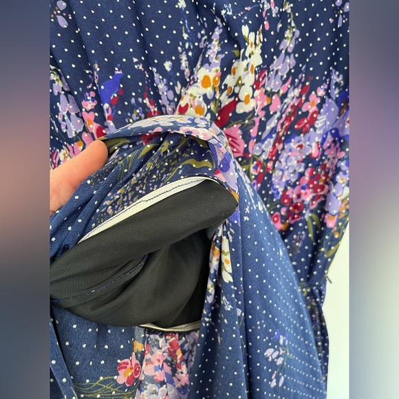 Vintage Sears Floral Navy Dress - Picture 2 of 9